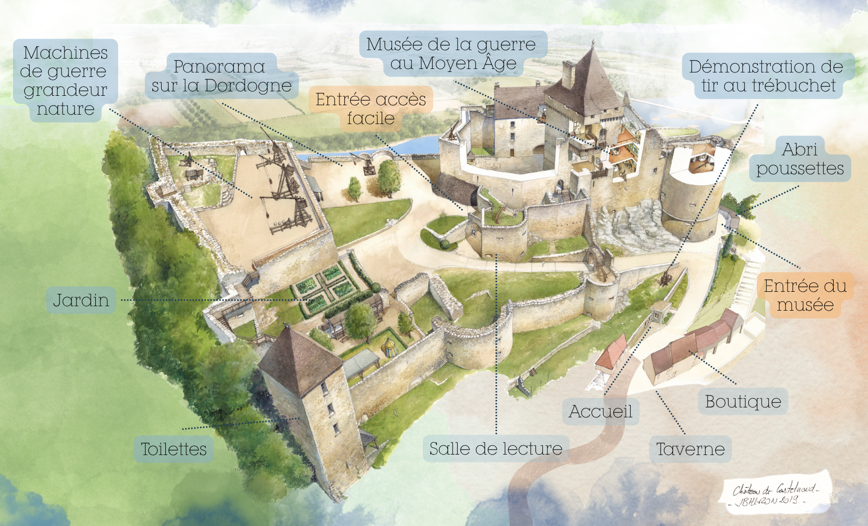 Map castelnaud Dordogne Château de Castelnaud - Plan Dordogne