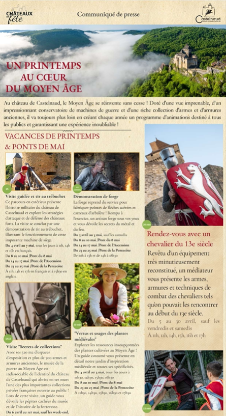 Vacances printemps 2026 Dordogne